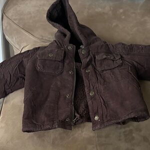 Kids Brown Hooded Jacket